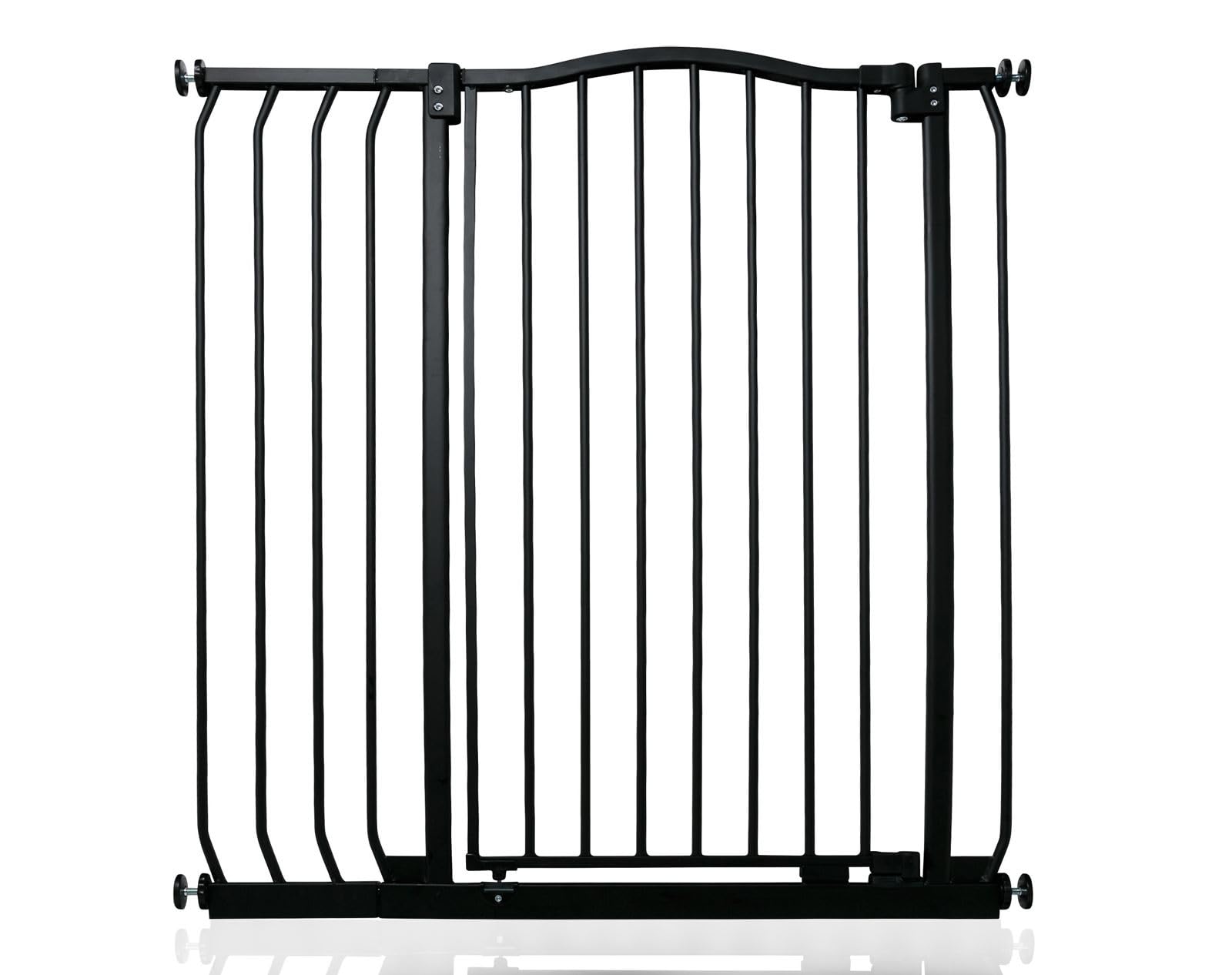 Safetots Extra Tall Curved Top Safety Gate, 89cm - 98cm, Matt Black, Extra Tall 100cm in Height, Pressure Fit Stair Gate, Baby Gate for Doors Hallways and Spaces, Safety Barrier, Easy Installation