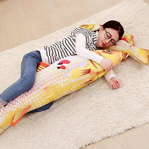 Miniatura 4 de Almohada suave de pez de 35 pulgadas/35.4 in, almohada de peluche de juguete de peluche para decoración del hogar, regalo, juguete de peluche