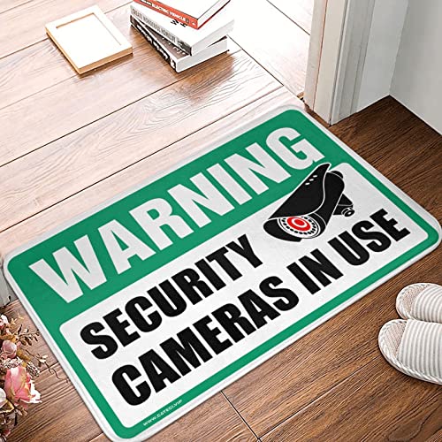 Tapis de porte d'entrée extérieure drôle d'avertissement caméras COTECI - 2
