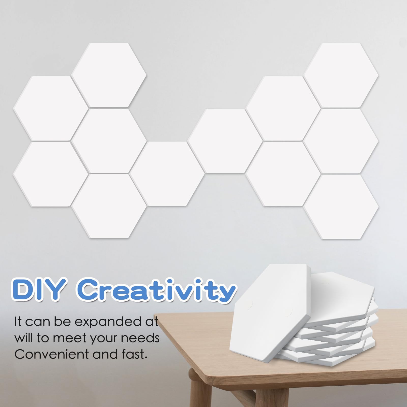 Tonie Shelf Magnetic,Hexagon Shape for Toniebox Figures Storage Display Shelf,Wall Floating Shelves Wooden,Compatible Charging Station, 3 PCS
