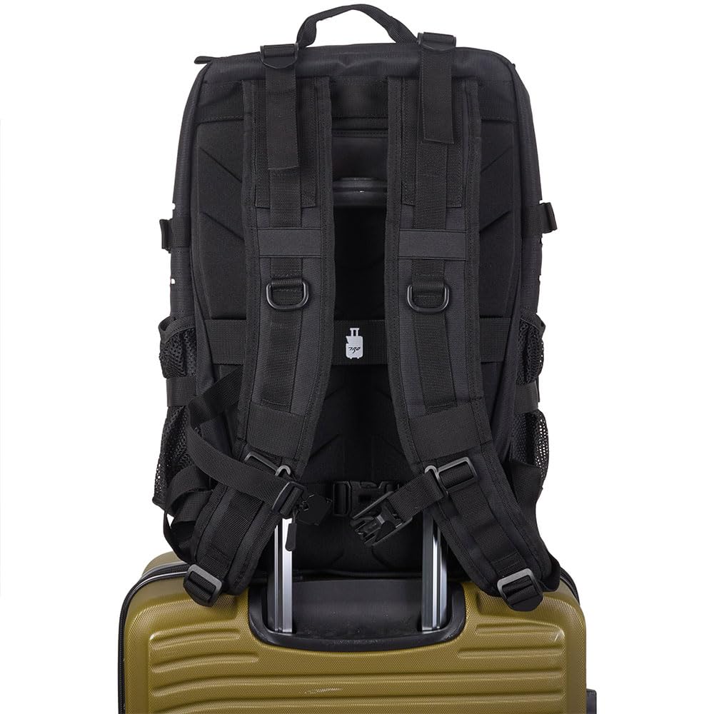 Mochila 45L Elitex Training All In MAX con Sistema de Compresión Integrado – Mochila Técnica de Viaje Compatible Cabina – Optimiza Espacio en Equipaje Reducido (Negro)