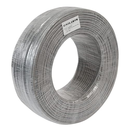 Miniatura 8 de Cablesys Cable Ethernet sin terminar Cat5E de 1000 pies, cables de cobre desnudos trenzados, 24AWG 4pr UTP, envoltura retráctil, clasificación CM,