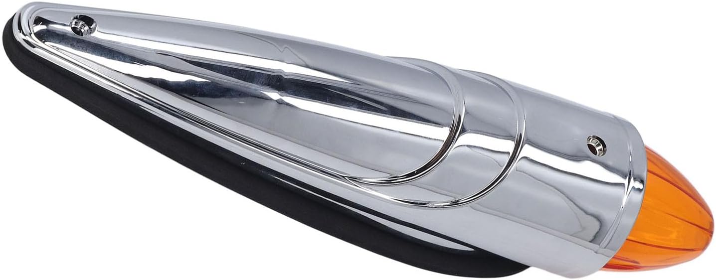 Amber Super Bright Chrome 17 LED Marker Light, Marine Top Clearance Signal Warning Light, High Visibility Boat Side Marker with Sealed ABS Lens for Yacht Ship