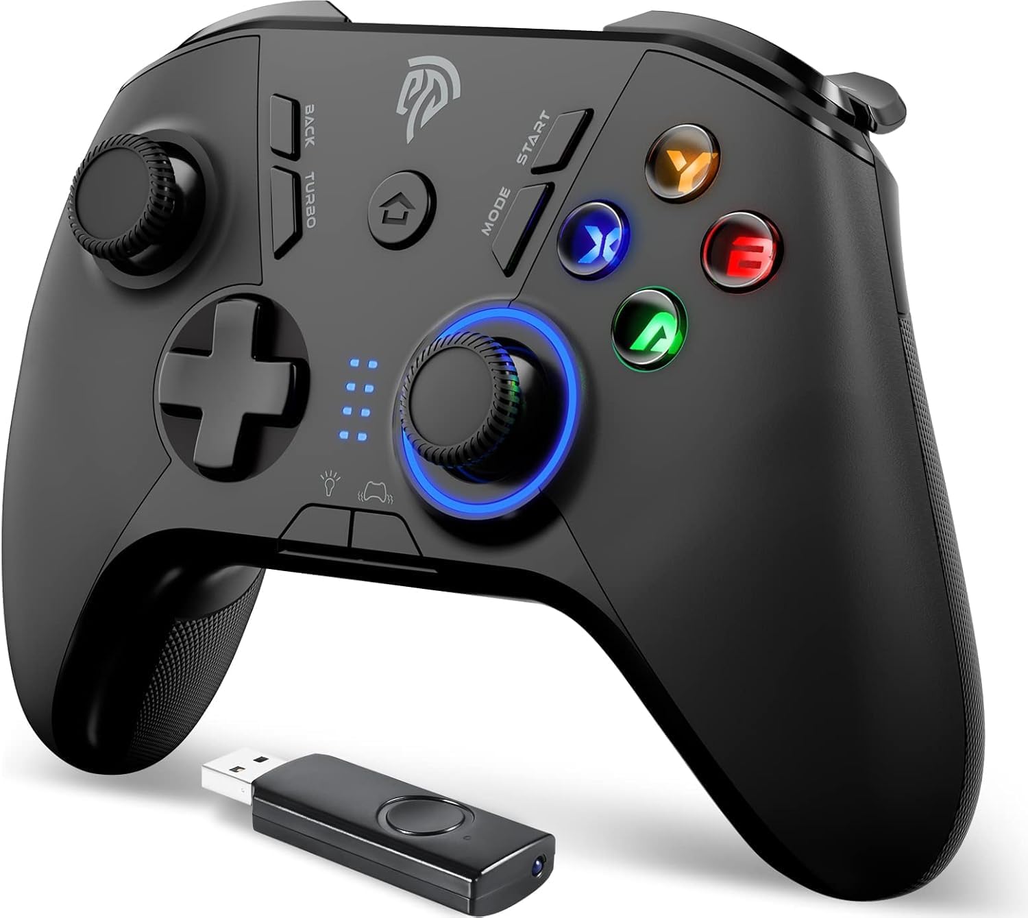 2.4G Wireless Gaming Controller for Windows PC, Steam Deck, PS3 & Android TV Box, Plug and Play Gamepad with Dual Vibration, 4 Back Paddles, Up to 14-Hour Battery Life