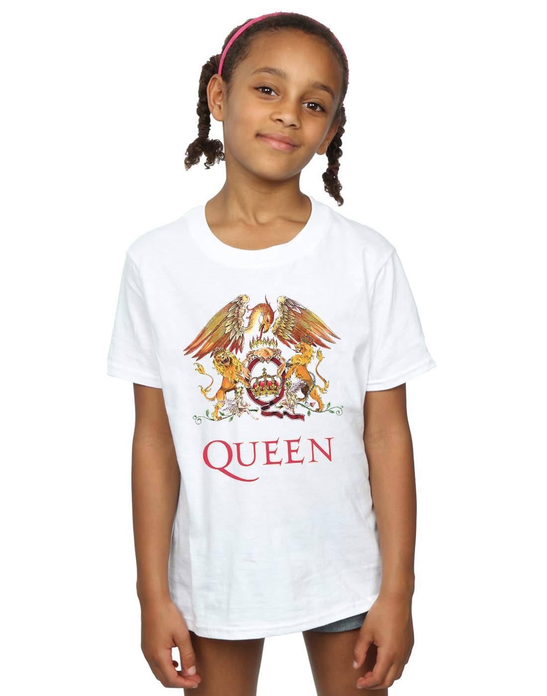 Absolute Cult Queen Girls Crest Logo T-Shirt White 7-8 Years