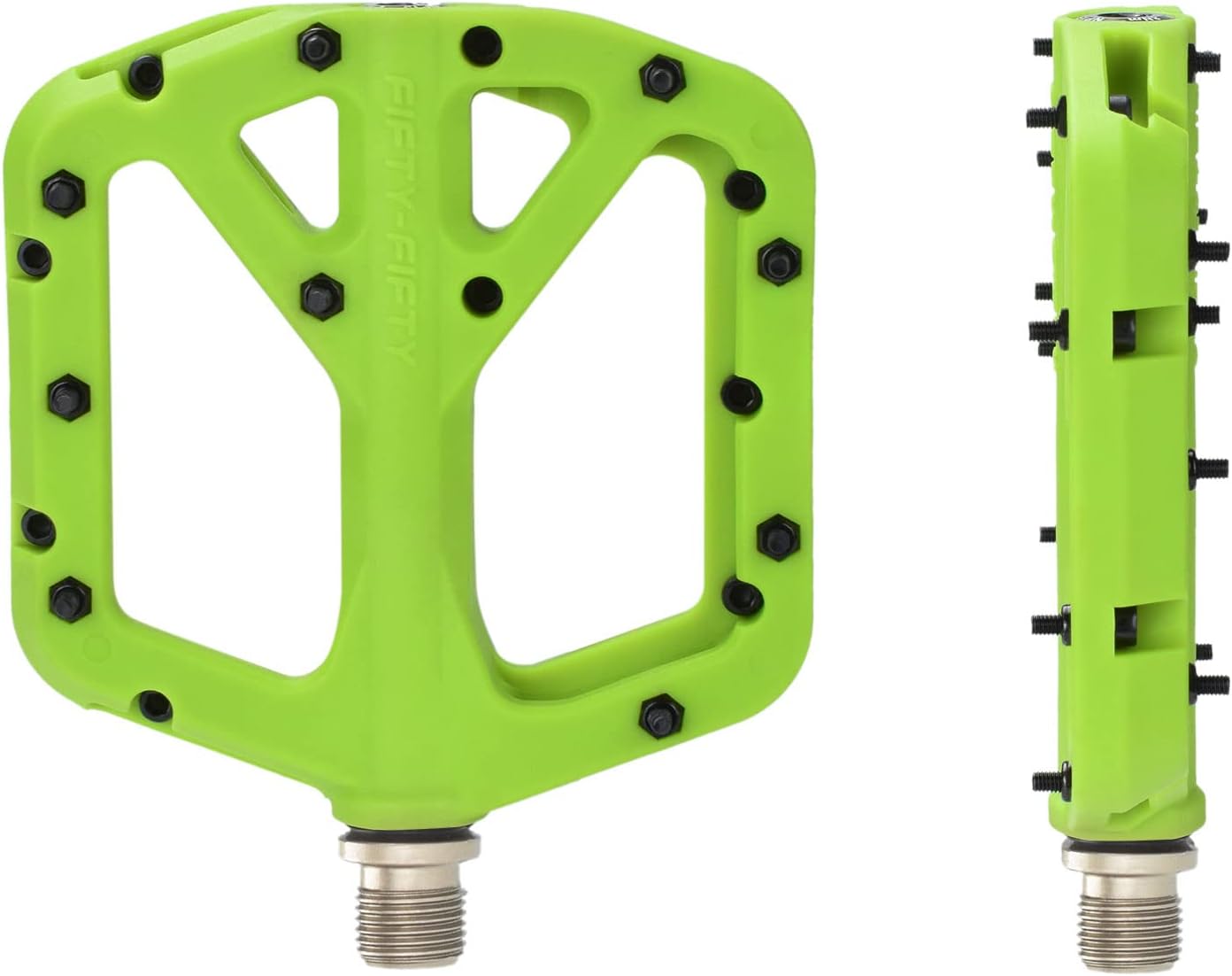 FIFTY-FIFTY Mountain Bike Handlebar Grips, Single Lock-on MTB Grips, Mountain Bike Pedals, Non-Slip MTB Nylon Fiber Pedals Grips for All Mountain, Enduro, Downhill