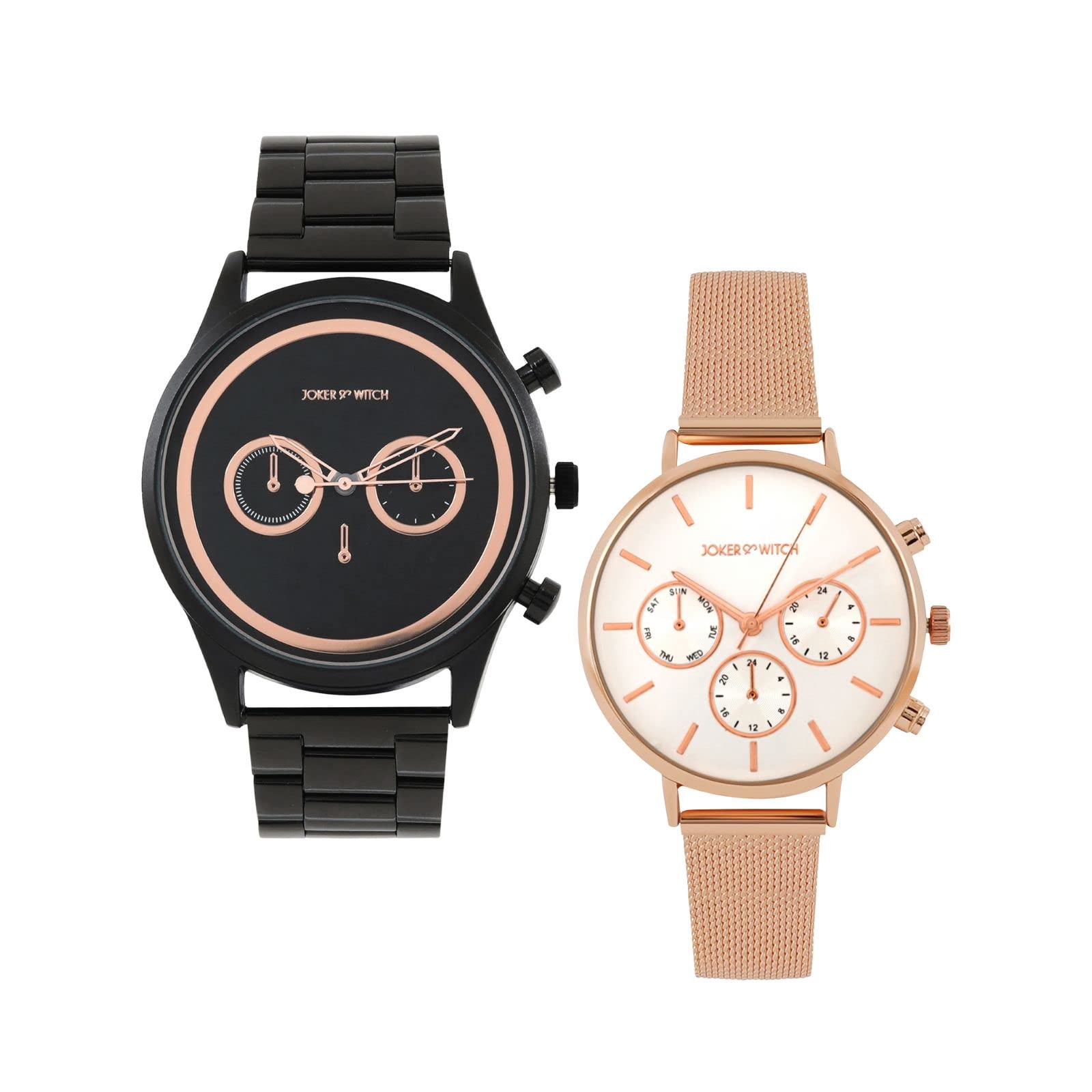 Joker & Witch Stainless Steel Kim & Pete Couple Analogue Watches, Black Dial, Gray Band (B0BVB5ZKHP) Amazon Price History, Amazon Price Tracker