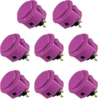 Sanwa 8 pcs OBSF-30 Original Push Button 30mm - for Arcade Jamma Video Game & Arcade Joystick Games Console (Purple) S@NWA