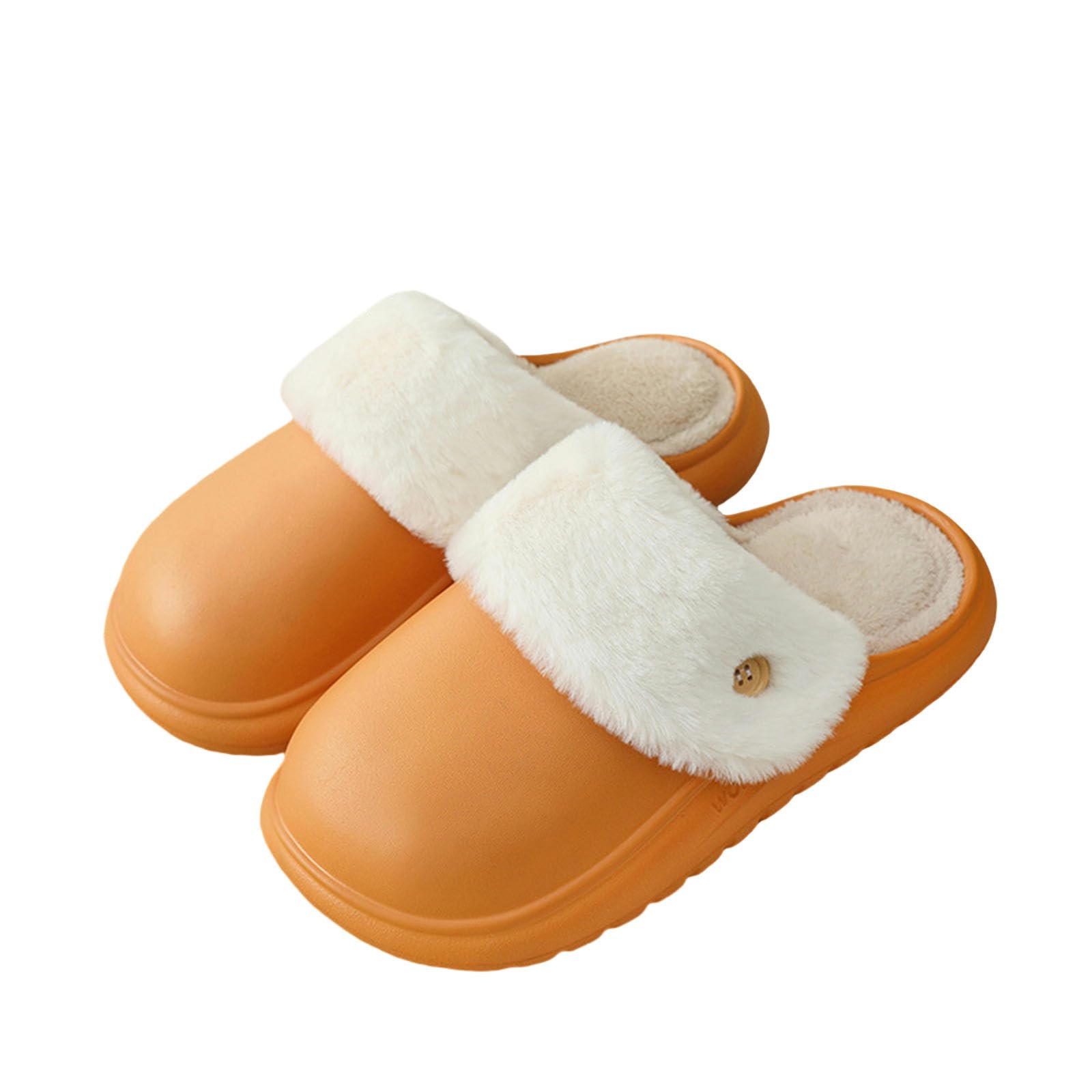 Ciabatte Donna Invernali Pantofole in Cotone Rimovibili per La Casa Invernale, Indoor, Impermeabili E Calde-orange-44-45