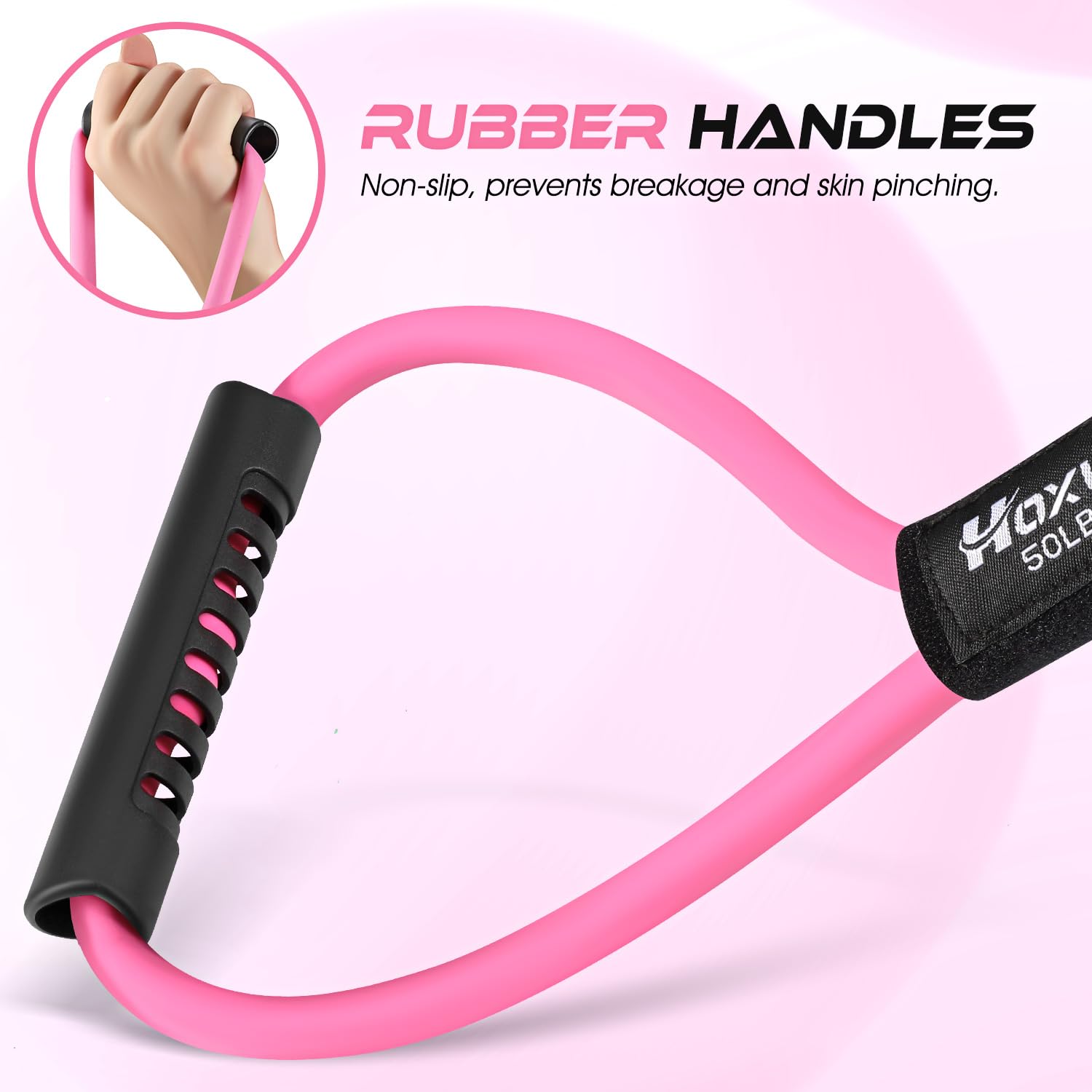 Resistance Bands, Figure 8 Exercise Bands for Back, 8 Shaped Resistance Bands for Arms, Shoulder, Leg Stretching, Physical Therapy, Yoga, Pilates, Home Gym Workout Equipment for Women Men