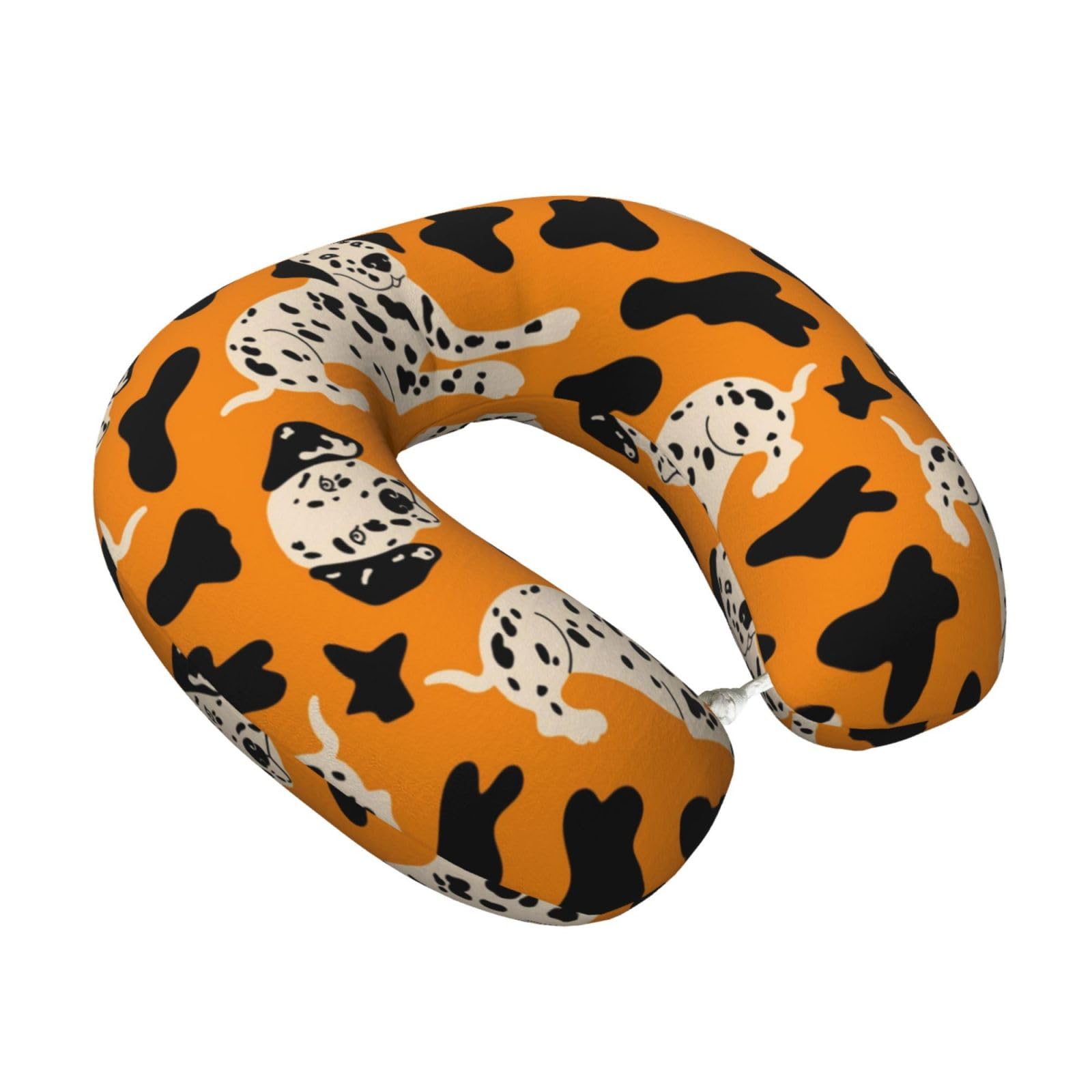 LKYMOH Cute Dalmatians Dog, Travel Neck Pillow U-Shaped Memory Neck Support Soft Comfortable With Washable Cover For Airplane Car Traveling and Office