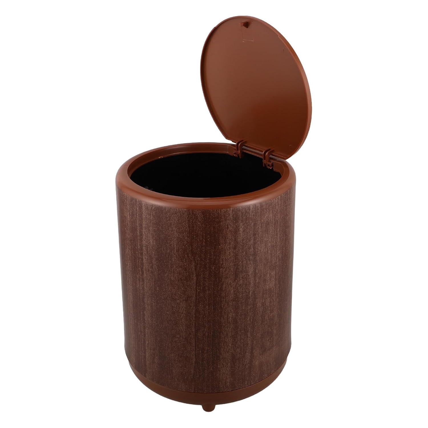 Large Capacity 12l Wood Grain Trash Can with Lid, Covered Rubbish Bin for Office, Bathroom, Kitchen, Hotel Garbage Storage Container