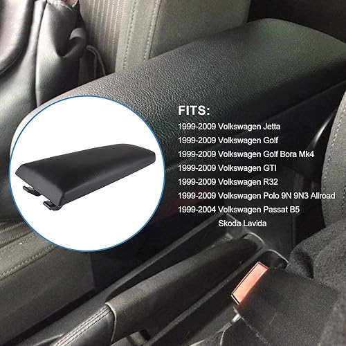 Miniatura 7 de ECCPP Cubierta de la tapa de la consola central del reposabrazos con base para 1999-2009 para Volkswagen para Jetta cubierta del reposabrazos negro