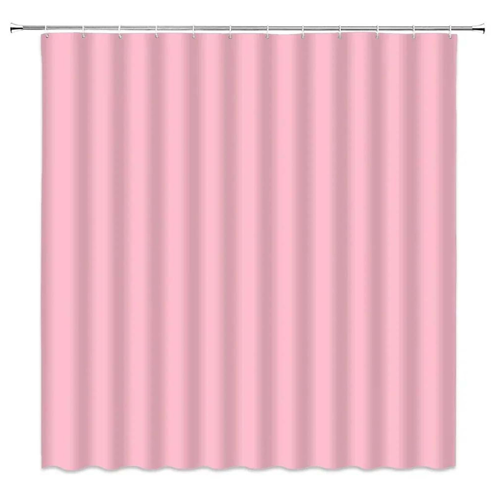 18meng Art Pink Shower Curtain 180 x 180 cm Waterproof Mould Proof Resistant Polyester Fabric Bathroom Curtain with 12 Hooks Washable Weighted Shower Curtains for Bath Tub Shower Stall