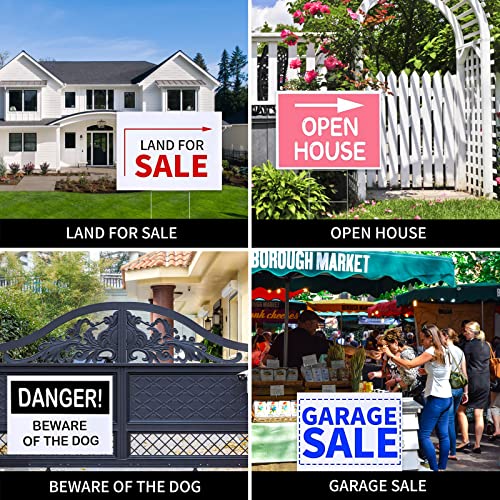 WENWELL 10 Large Blank Yard Signs with Stakes 18 x 24\",Corrugated Plastic Lawn Sign kit for Estate Garage Sale,Party,Birthday,Wedding,Campaign,Parking,Make you own Outdoor Sign