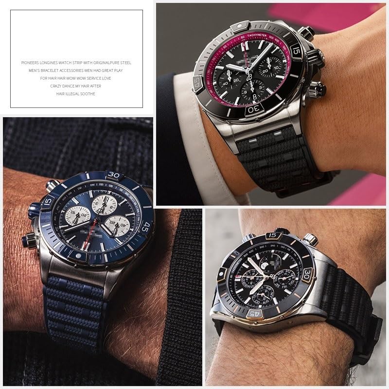 Kautschukarmband für BREITLING Chronomat B01 Silikonarmband mit konvexer Schnalle