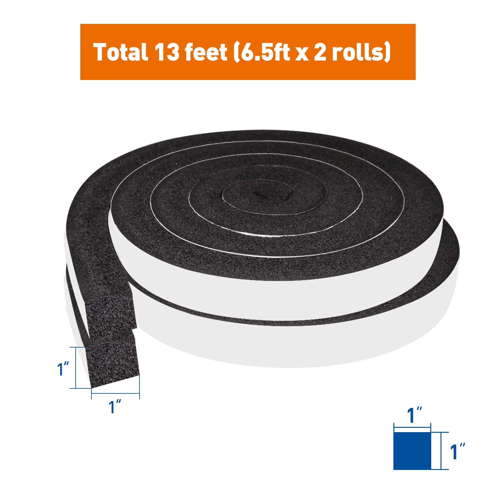 MAGZO Foam Weather Stripping 1 Inch Thick X 1 Inch Wide, Thick Window