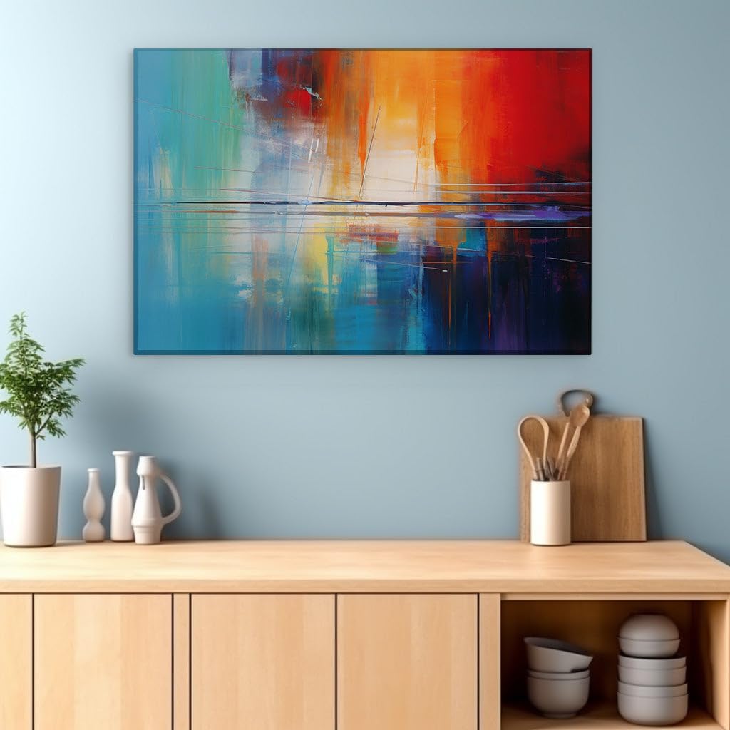 Canvas for Living Room. A Symphony of Hues: Exploring The Dynamic Depth in Abstract Gradient Art, 27 x 18 inch Canvas Wall Art - Contemporary Masterpieces - Modern Home Decor