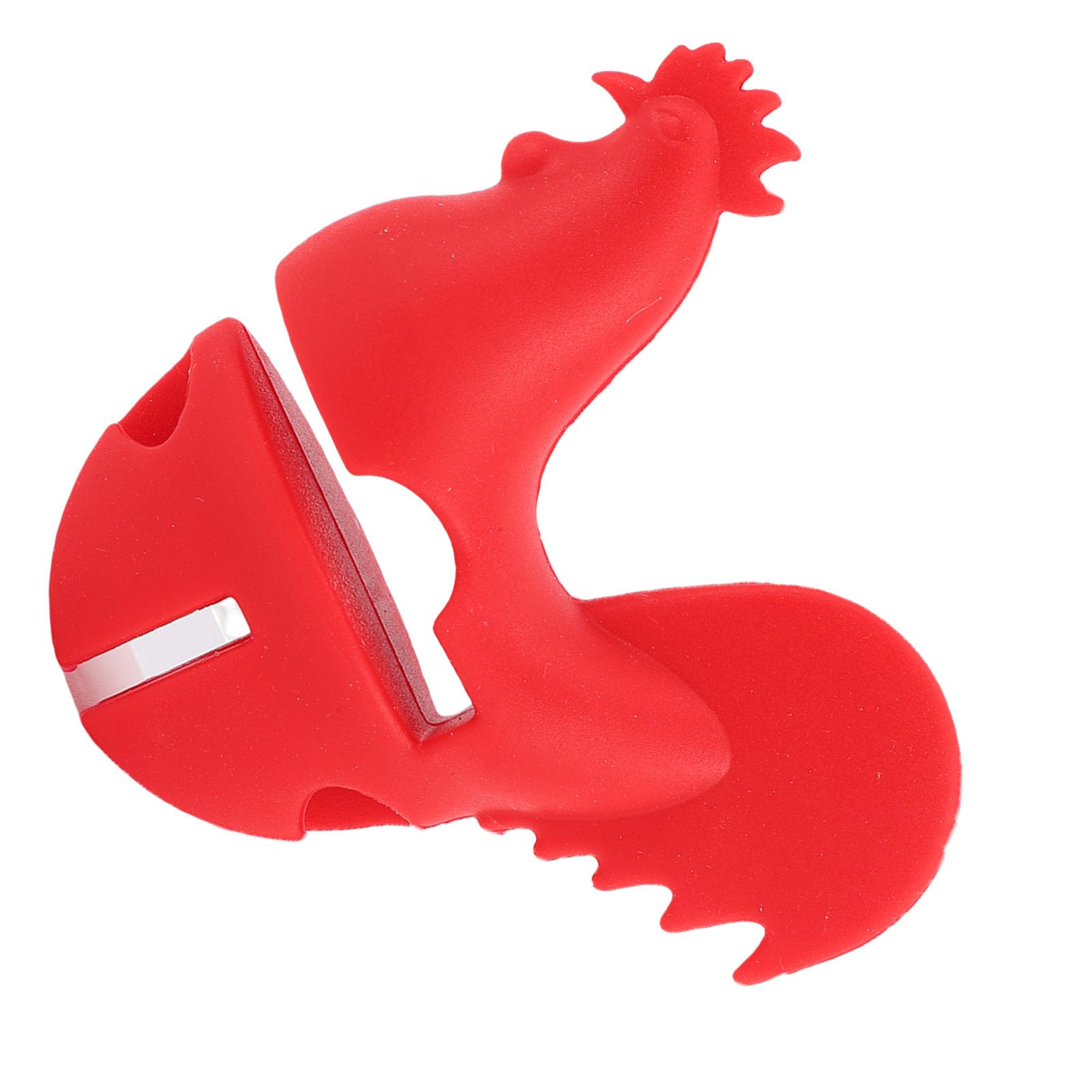 Silicone Rosso Gallo Pentola Clip Cucchiaio Resto Portautensili da Cucina a Prova di Calore Divertente Strumento Decorativo