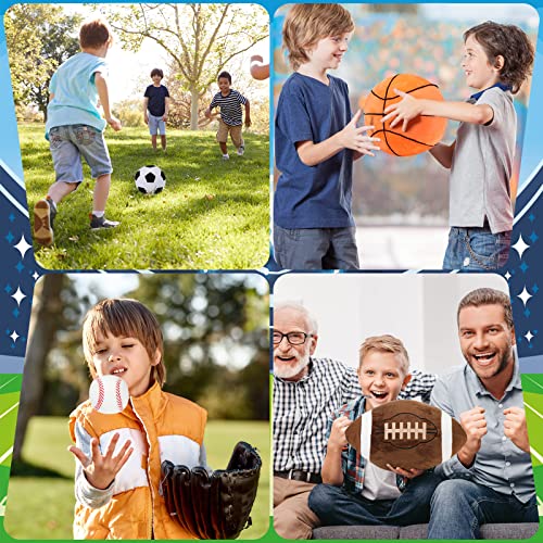 4 Pcs Stuffed Sports Balls Toy Set, Soft Plush Basketball Soccer Ball Football Baseball Pillow Sports Shaped Throw Pillows Cute Cushion Pillow For Room Bedroom Decor Play Indoor Gifts #TOP3