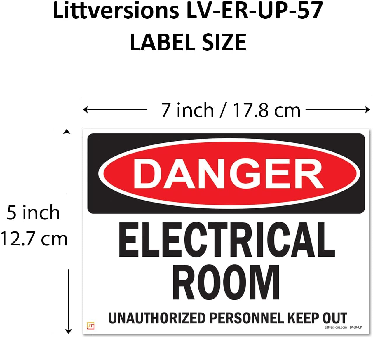 4 Pack 5"x7" Reflective Danger Electrical Room, Unauthorized Personnel Keep Out OSHA Warning Safety Hazard Label Sign Decal 6 mil Laminated Engineer Grade UV Protected ANSI NFPA 86218