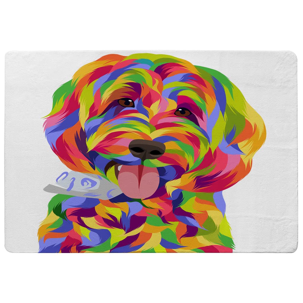 Tapis chien pop art 80x150 cm antidérapant et facile à laver
