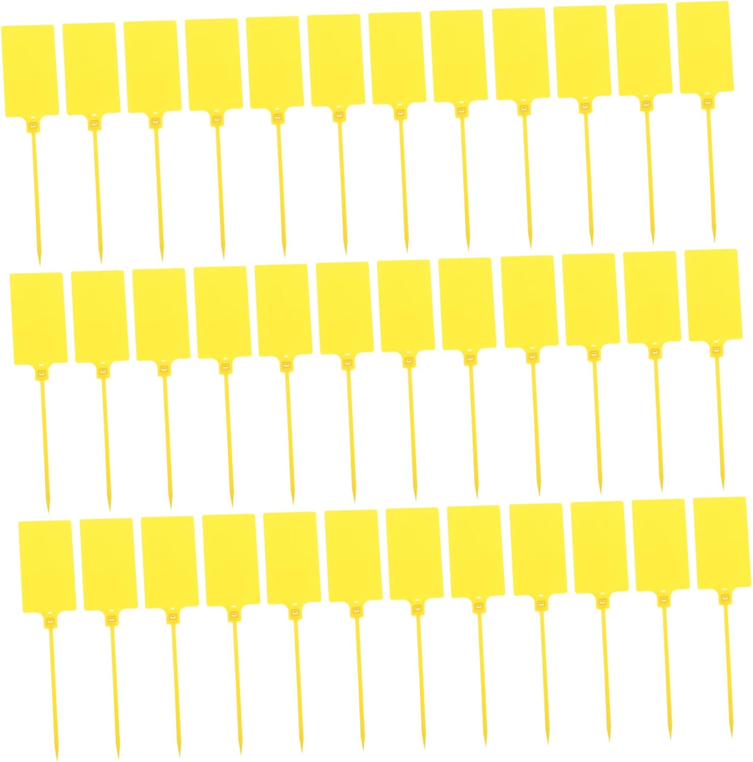 NUOBESTY 100pcs Yellow Plastic Shipping Tags with Wire Loop 5.8x100mm Cable Labels Luggage Identification Tags for Logistics and Packaging Use