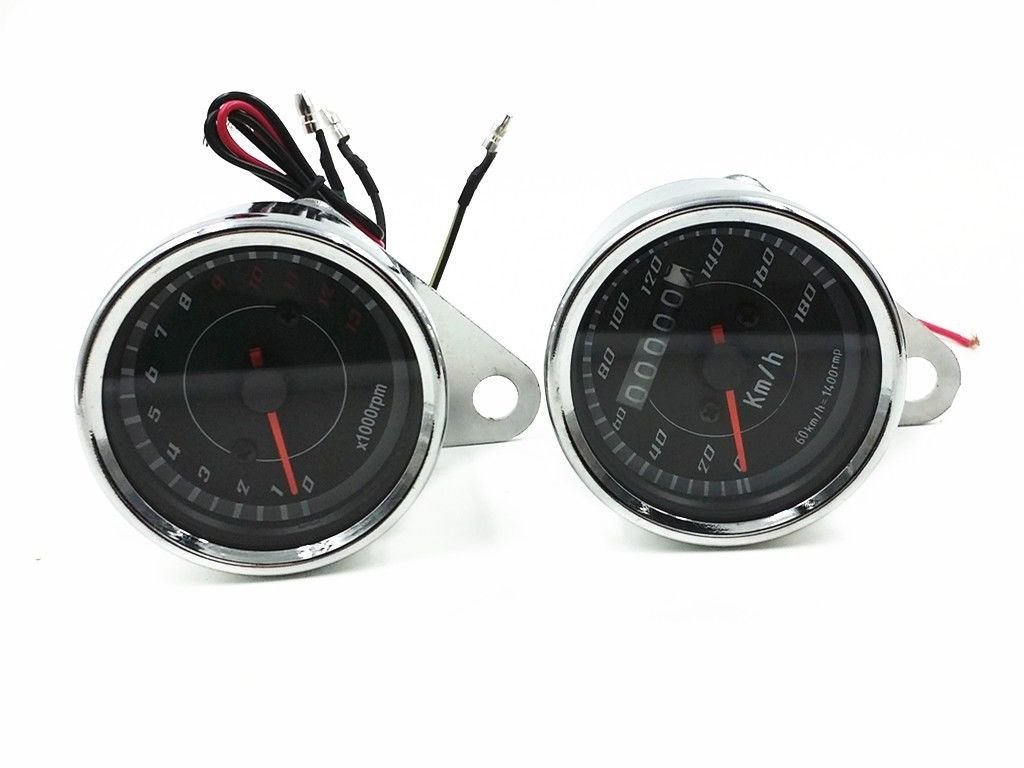 LED Motorcycle Tachometer Tacho Gauge + Odometer Speedometer Speedo Meter Custom