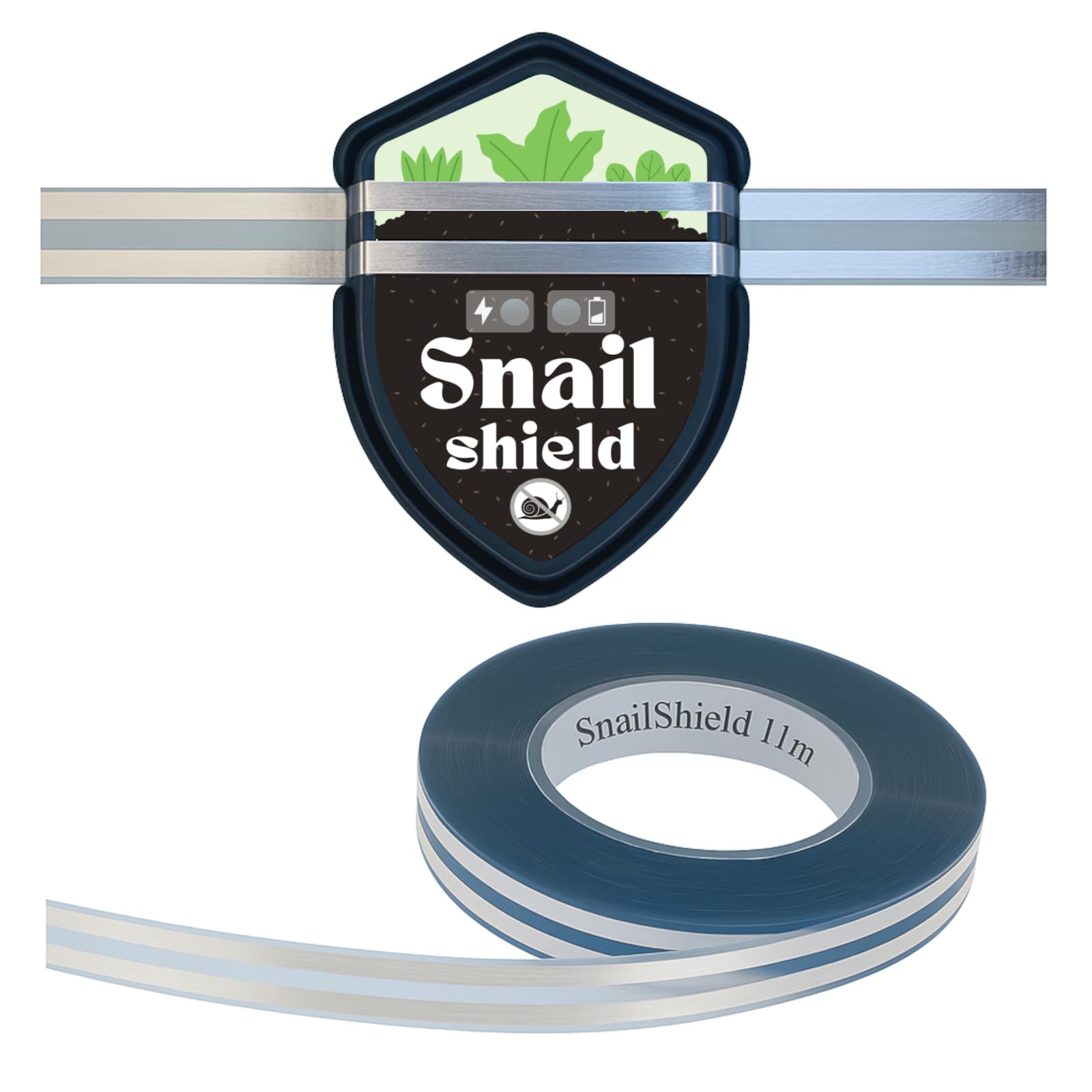 Snail Shield - Schneckenzaun Elektrisch Set für Hochbeet mit 11m Zaunband, Schneckenschutz für Gärten, Gemüsebeet, Pflanzen, Einfache Installation, verbesserte Software 2026 (Made in EU)