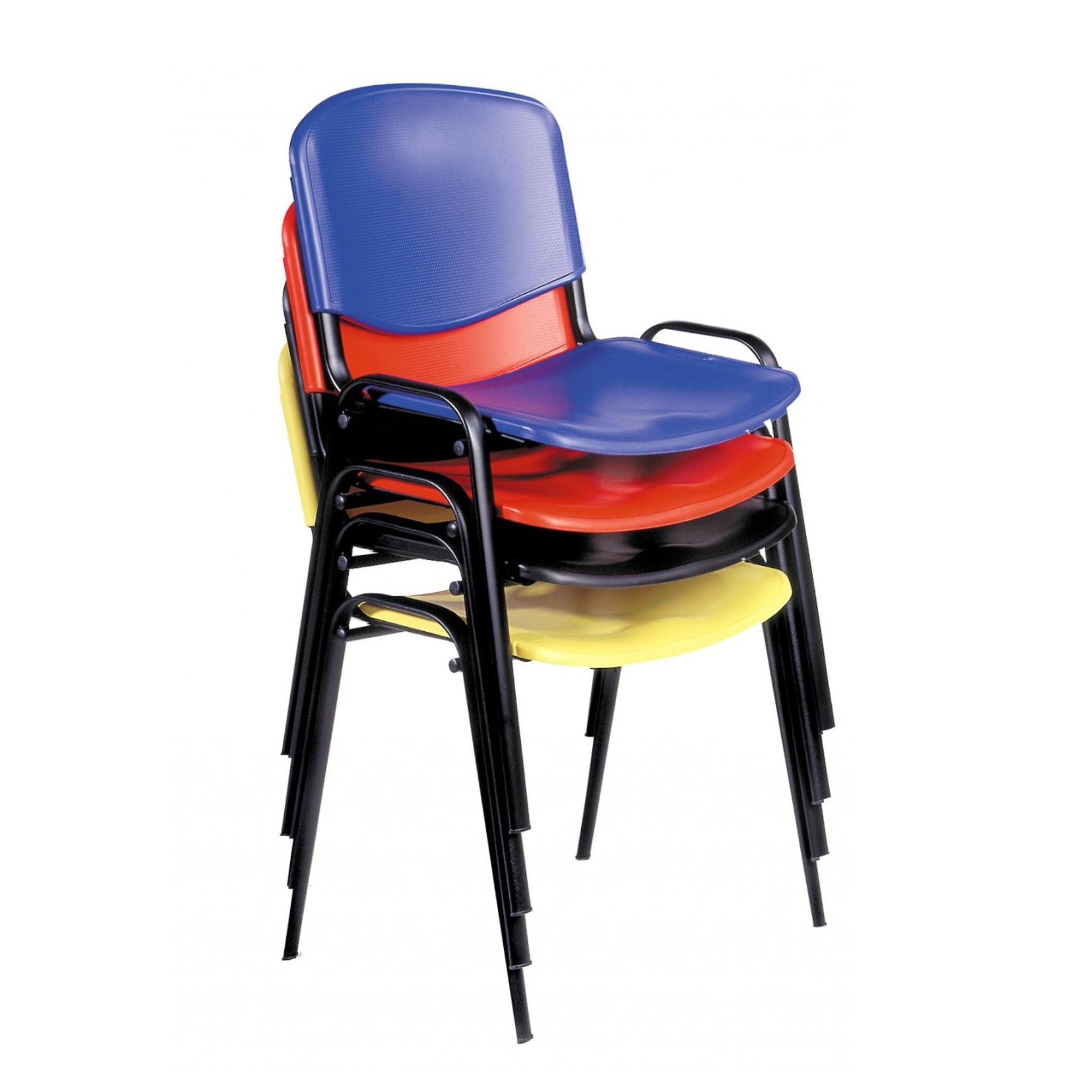 Topsit Lot de 4 chaises Visiteur, chaises de conférence, empilables, avec Assise et Dossier en Plastique