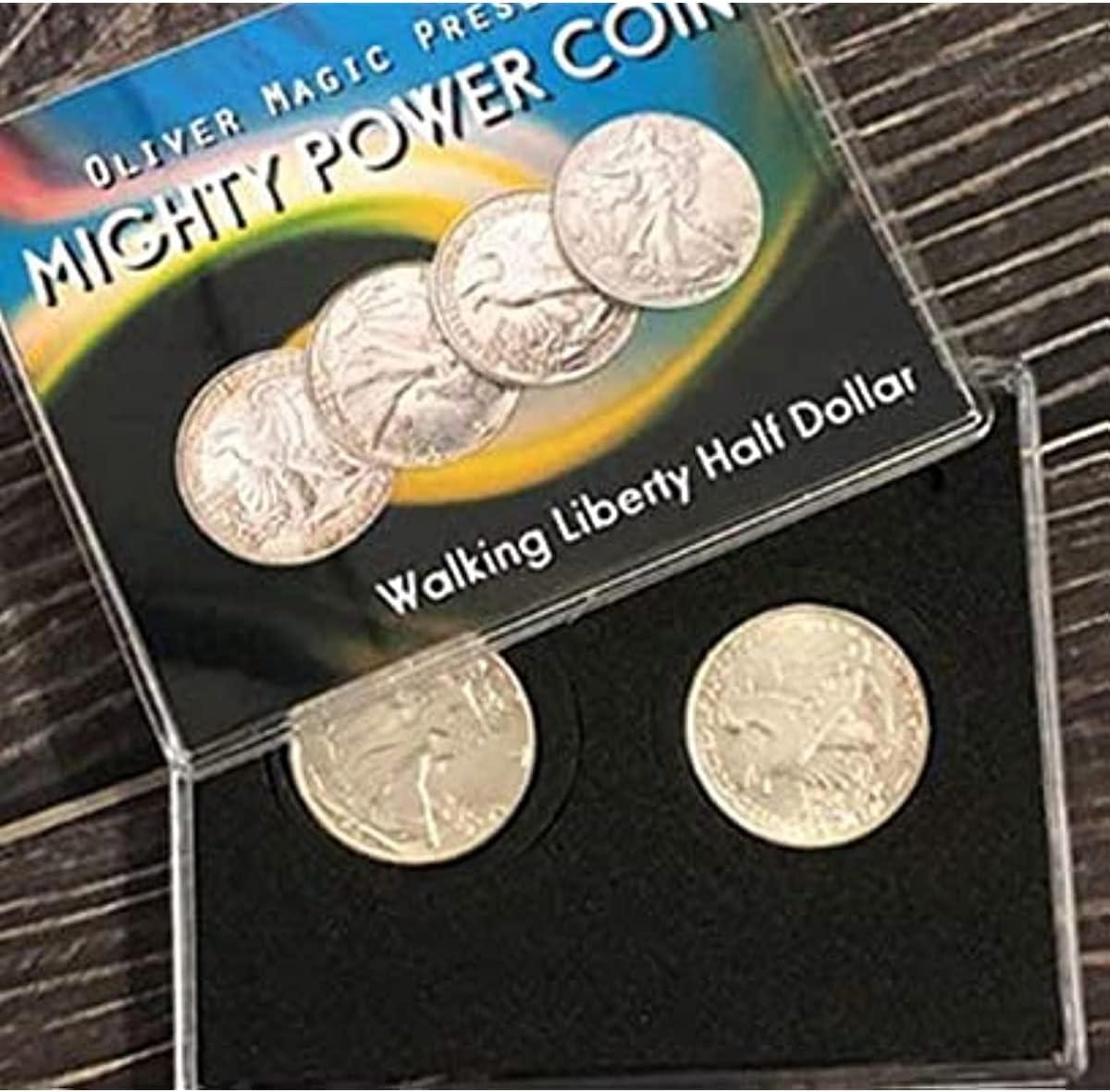 ZQION Mighty Power Coin,Walking Liberty Half Dollar, Magic Tricks Coin Transfer Move Through Magic Props Illusions Professional Magician