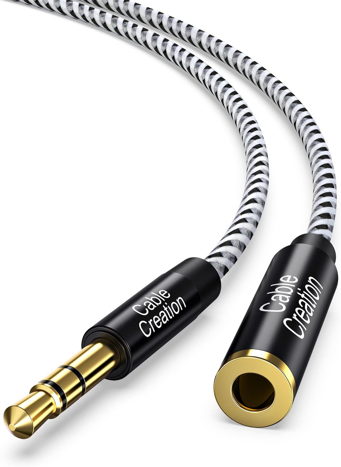 CableCreation 1.5 Feet 3.5mm Male to Female Extension Stereo Audio Extension Cable Adapter, Slim and Soft Aux Cable with Gold Plated Connector, Rose Gold 1-Pack 6 Feet