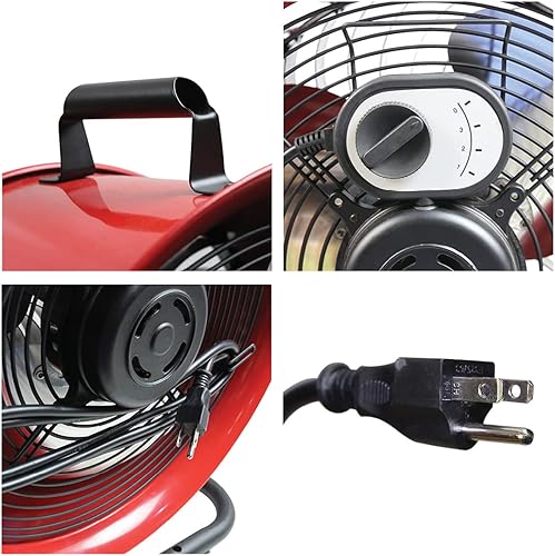 Miniatura 3 de MaxxAir HVFF16T RED UPS Ventilador de suelo 16 pulgadas alta velocidad UPS