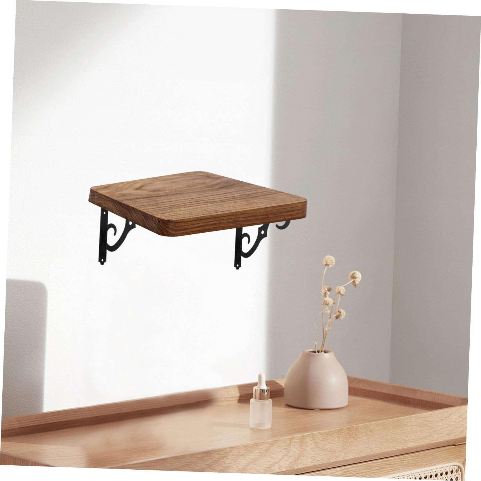Negro Soportes Instalación de Hierro de Estantes, 6 Pared Ángulo, 90°, Fácil Resistentes Óxido, Ideales para Estanterías de Cocina