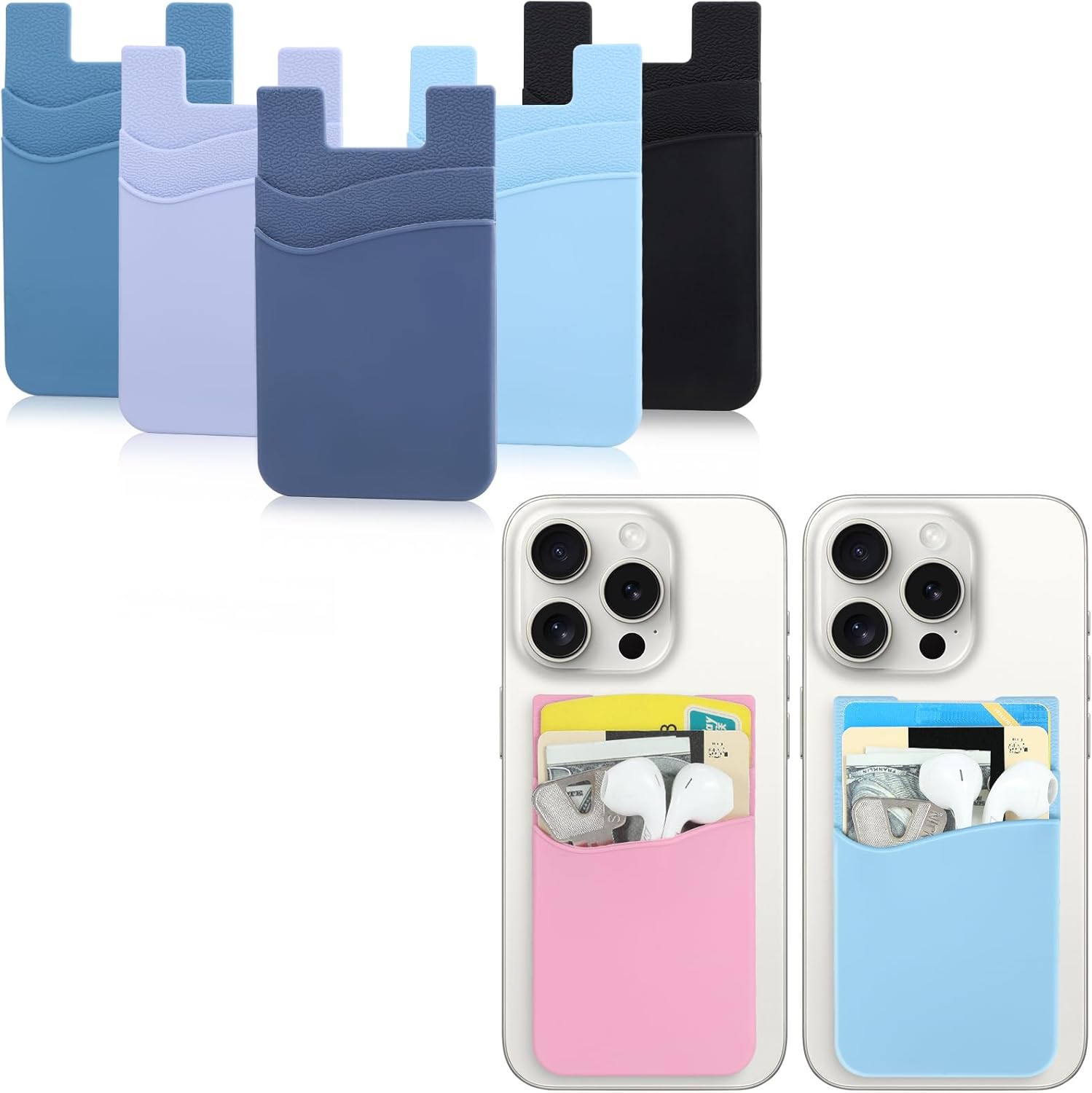 Iphone Wallet Case Meroqeel Pack Adhesive Phone Card Holder For