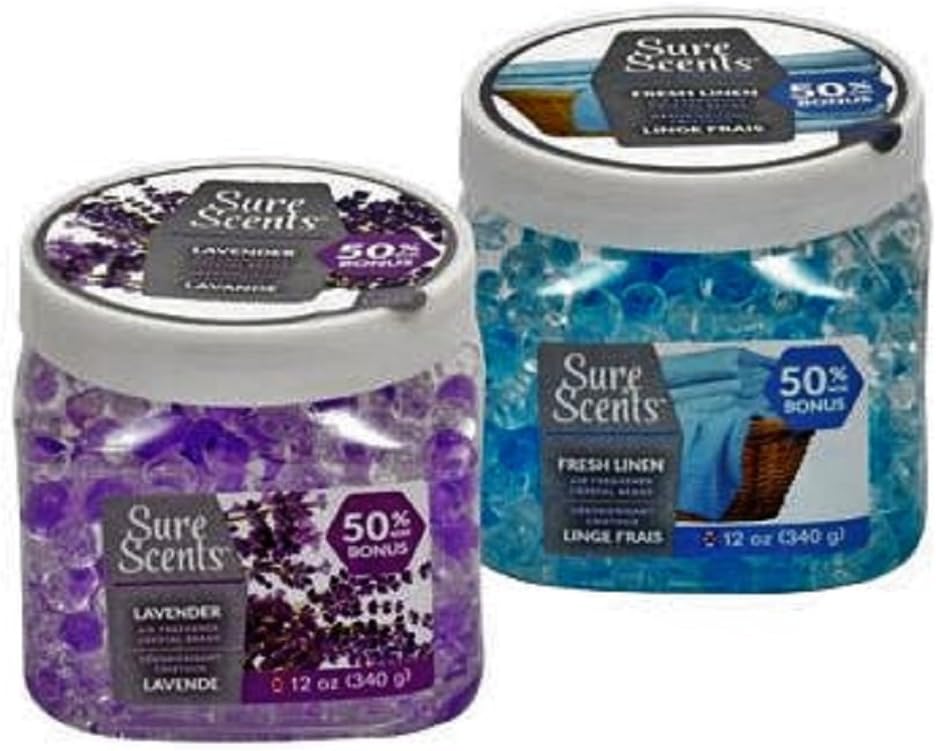 Air Freshener Crystal Beads, Lavender and Linen Scents, 2