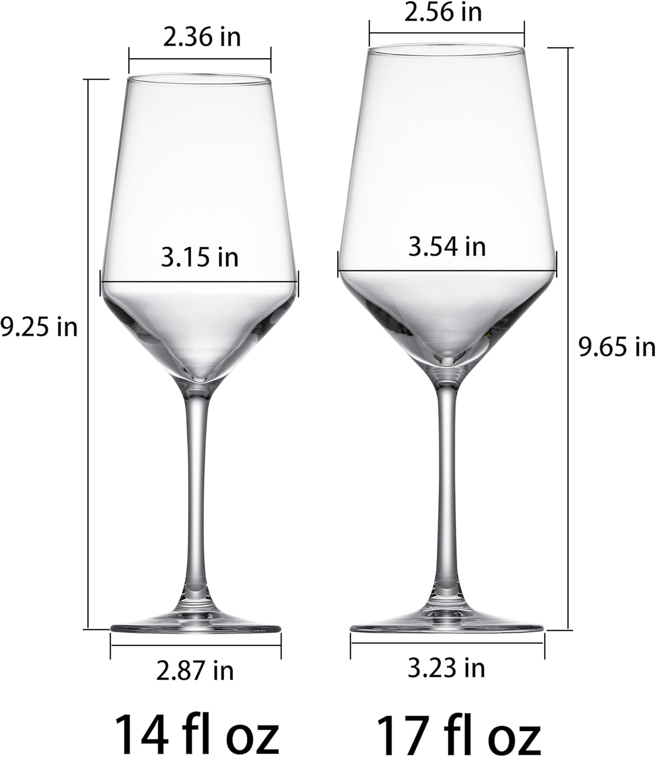 White Wine Glasses Set of 4, 14oz Lead-free Glassware With stem, Gift for Wine Lovers - Image 8