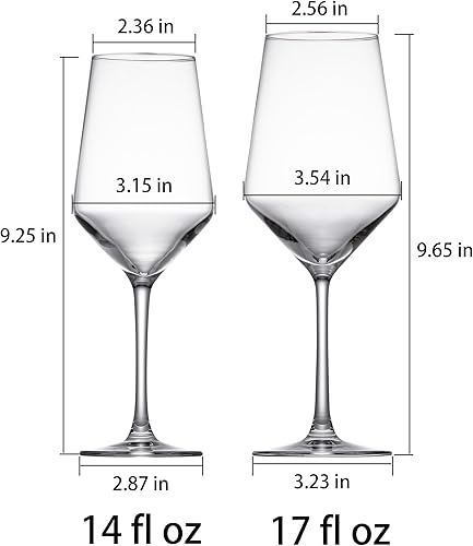 Miniatura 9 de Copas de vino, juego de 4 copas de vino blanco de 17 onzas, copas de vino tinto transparente con tallo, regalos para hombres y mujeres