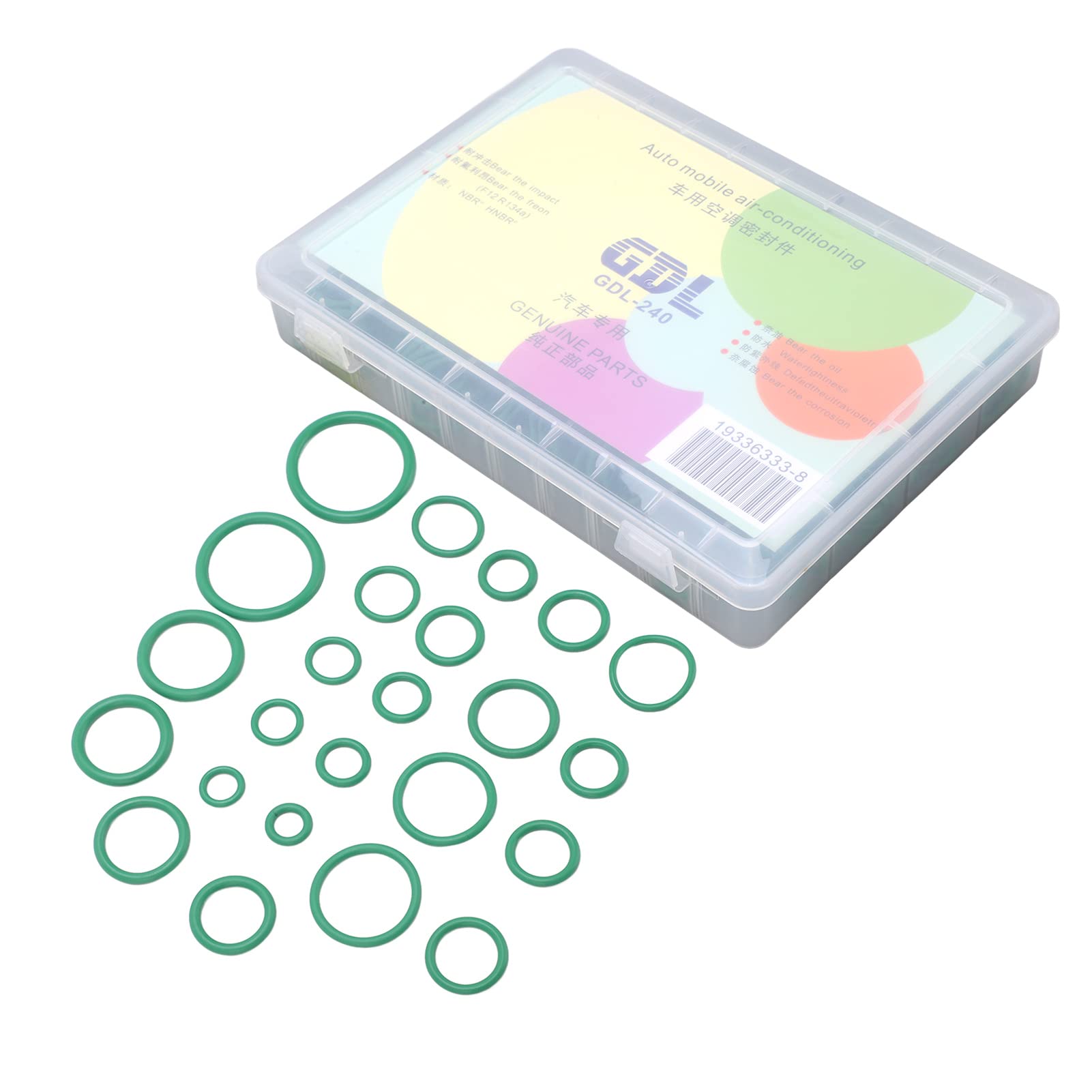 Juego de anillos de sellado universales para aire acondicionado automotriz, 345 piezas, kit surtido de juntas tóricas de goma antipolvo para mantenimiento de aire