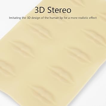 Tattoo Skin Practice 3D Microblading Practice Lips Skin Permanent Makeup Lips Silicone Skin Cosmetic Makeup Lips Tattoo Training (10 Lips)