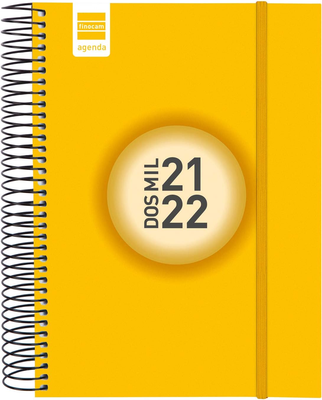 Finocam 2021 2022 1 Day Page Diary September 2021, August 2022 12 Months E10, 155 x 212 Espir Spanish Yellow