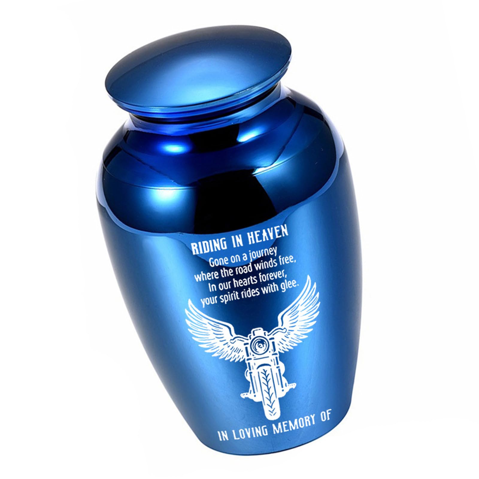 Aluminum Alloy Small Cremation Urn Motorbike Riding in Heaven Secure Memorial Memorial Urn for Ashes