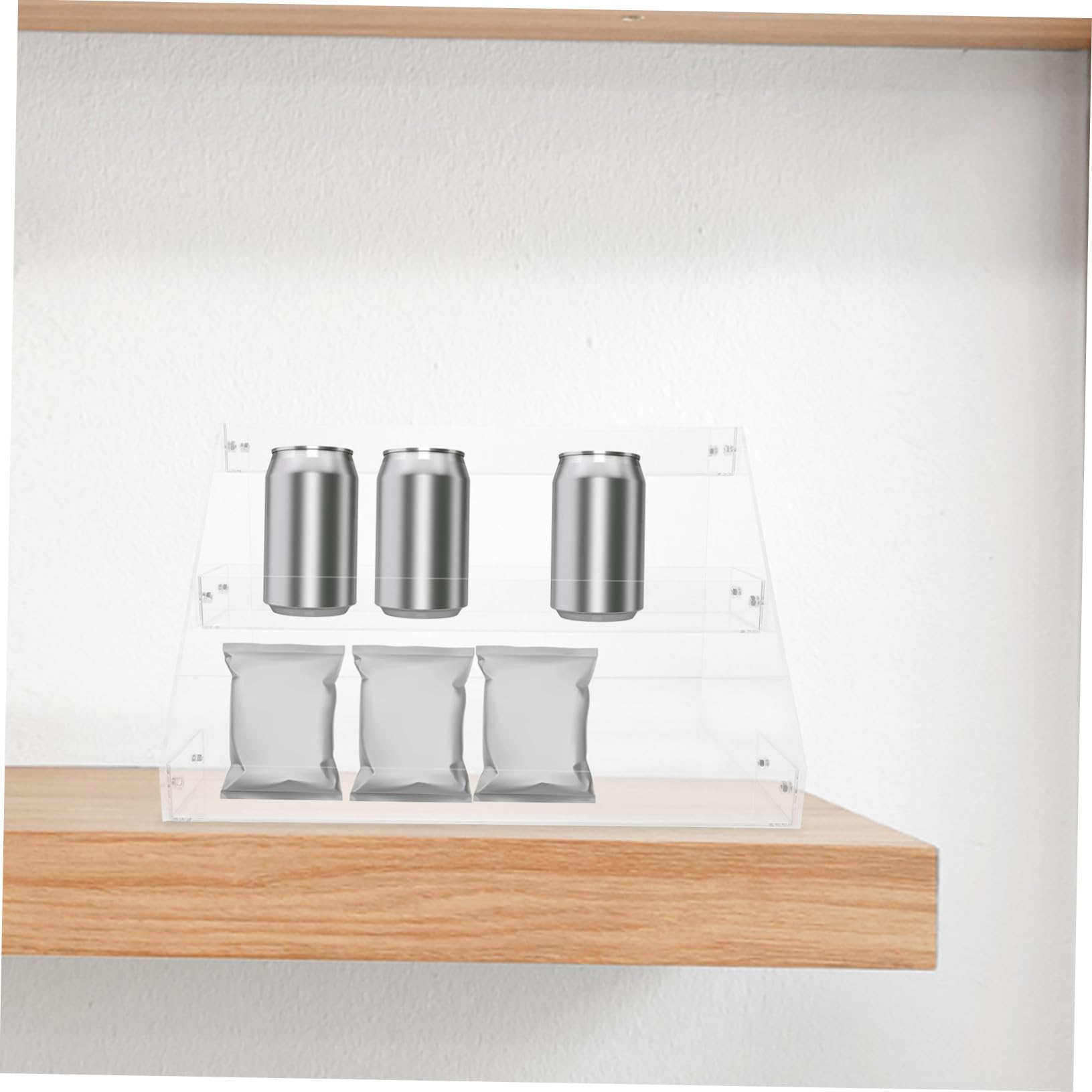 Acrylique Présentoir en Trois Niveaux à Boissons pour Comptoir