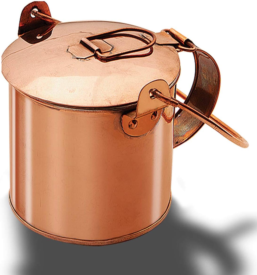 Windlass Solid Copper Coffee Can with Folding Lid Tin Lined Rustic Camping Mug for Reenactment Bushcraft Survival Gear