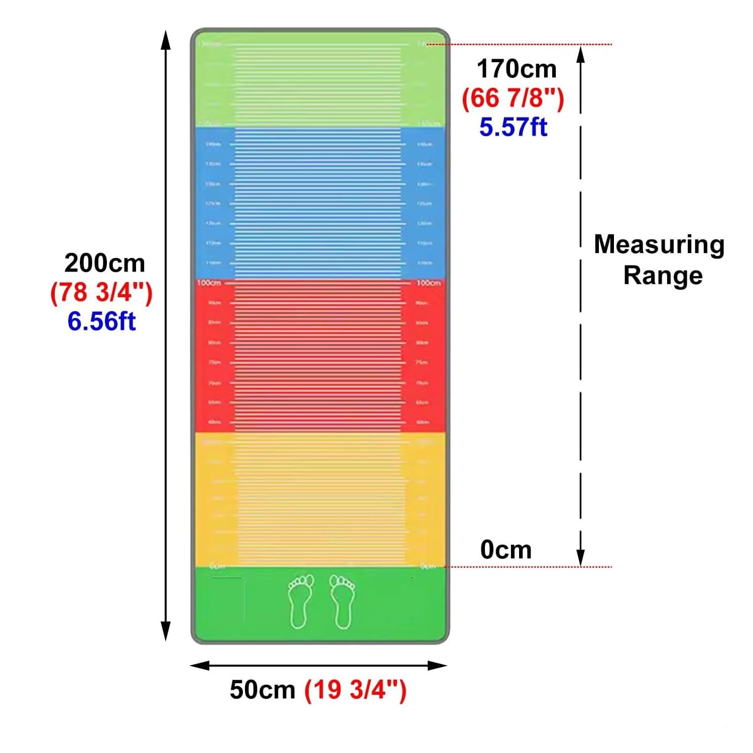 Mata Do Treningu Skoku W Dal, Wykonana Z Antypoślizgowej Gumy, O Grubości 3 Mm, O Wymiarach 50-270 Cm, Odpowiednia Do Domowych Testów Sprawnościowych (2000x900mm)