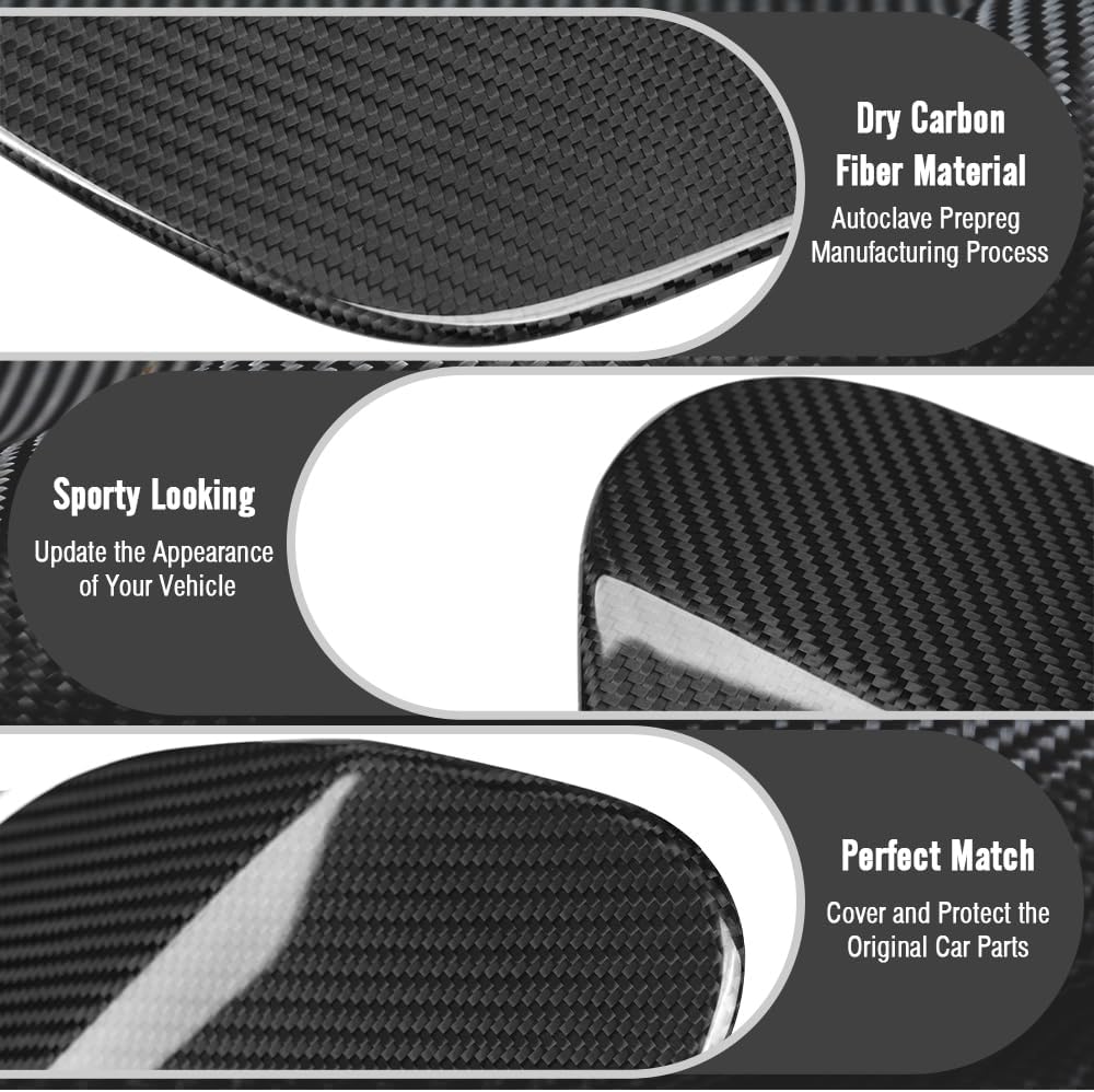 Real Carbon Fiber Fuel Filler Cover Trim for VW Golf MK8 GTI GTD GTE Golf R 2021 2022 2023 2024 2025 Petrol Cap (Glossy Carbon Fiber)