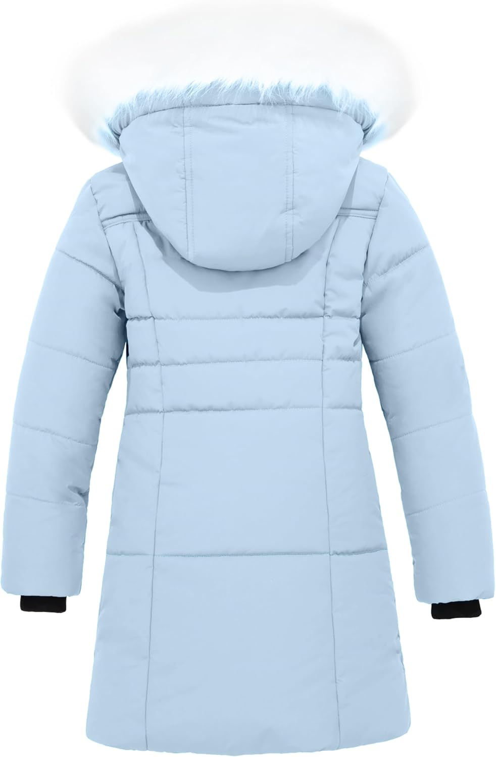 wantdo Girl's Winter Coat Waterproof Long Puffer Jacket Warm Parka with Faux Fur Hood - Image 3