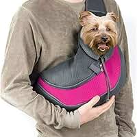 Bolsa Canguru Transportadora para Pets, Azul e Preto, com Alça Ajustável e Malha Respirável, Bolso para Celular (Rosa-Pink)