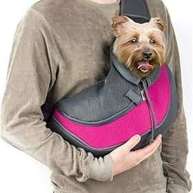 Bolsa Canguru Transportadora para Pets, Azul e Preto, com Alça Ajustável e Malha Respirável, Bolso para Celular (Rosa-Pink)