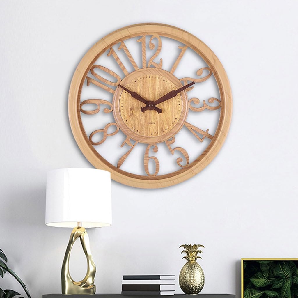 Orologio da parete Orologio da parete cavo in stile europeo, orologio da parete rotondo for soggiorno, camera da letto, ufficio, semplice Reloj De Pared